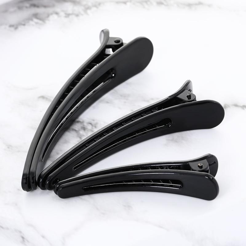 Black Simple And Versatile Large, Medium And Small Pointed Mouth Clip, Creative Disc Hair And Hairdressing Partition Positioning Clip