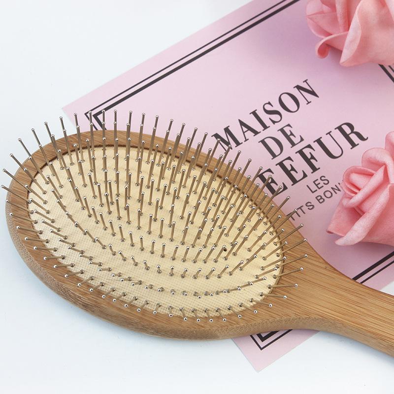 Houten Stalen Naald Luchtkussen Kam Haarborstel Pin Haarborstel Hoofdhuidmassage Verbeter Haar Gezondheid Houten Paddle Ontwarrende Kam