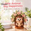 Whimsical Room Accessories Cartoon Animal Flower Vase, Desktop Storage Ornament with Highland Cow/Owl//Peacock/Hedgehog Design, Functional Tabletop