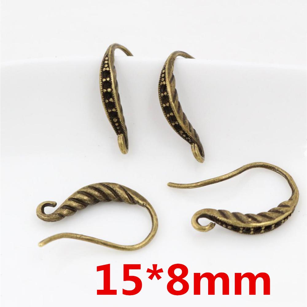 10pcs 3-Styles High Quality Classic Bronze Gold Silver Plated Brass French Earring Hooks Wire Settings Base Settings Whole Sale
