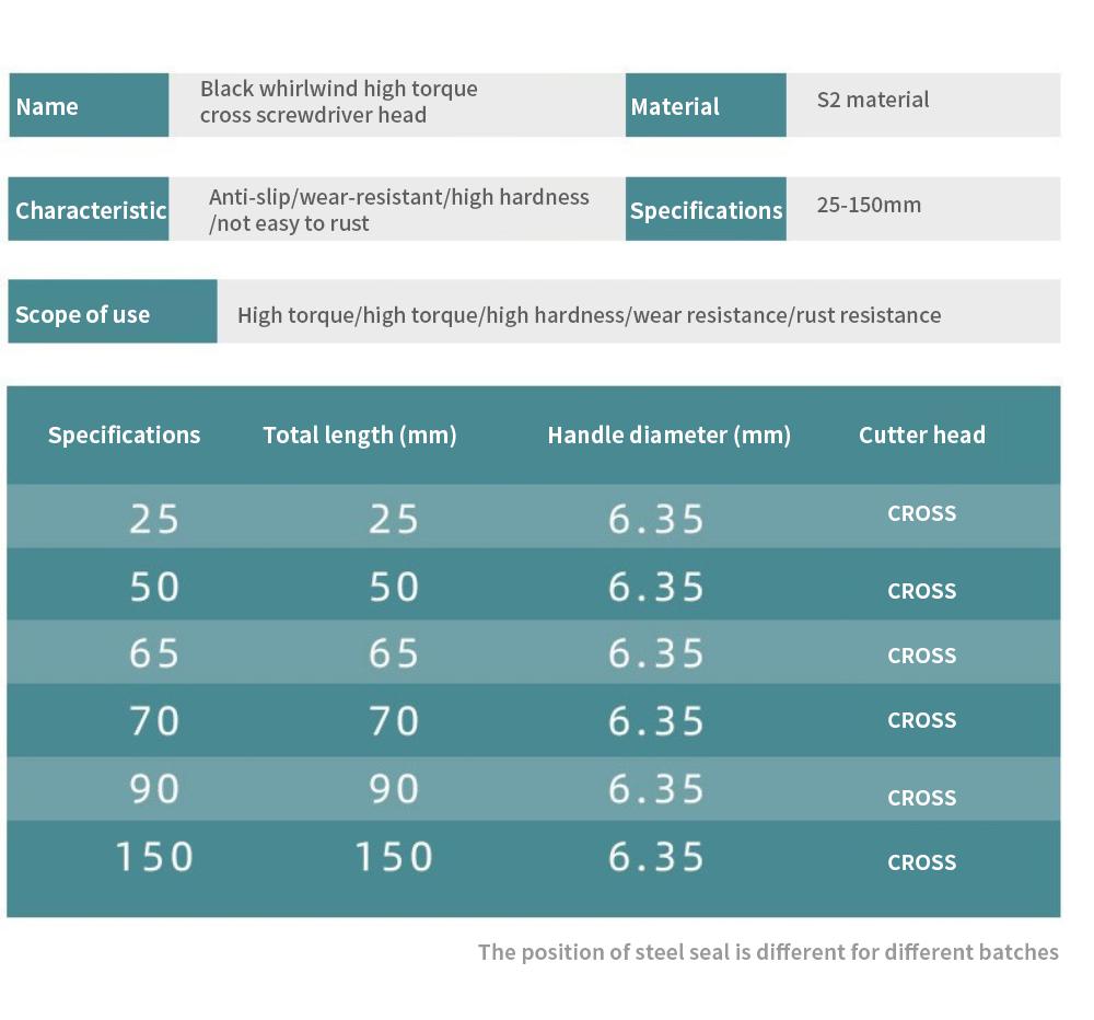Magnetic Cross PH2 Screwdriver Bit Set Impact Batch Head Hardness Screwdriver Bit Anti Non-slip Screw Driver Hand Drill Bit Tool