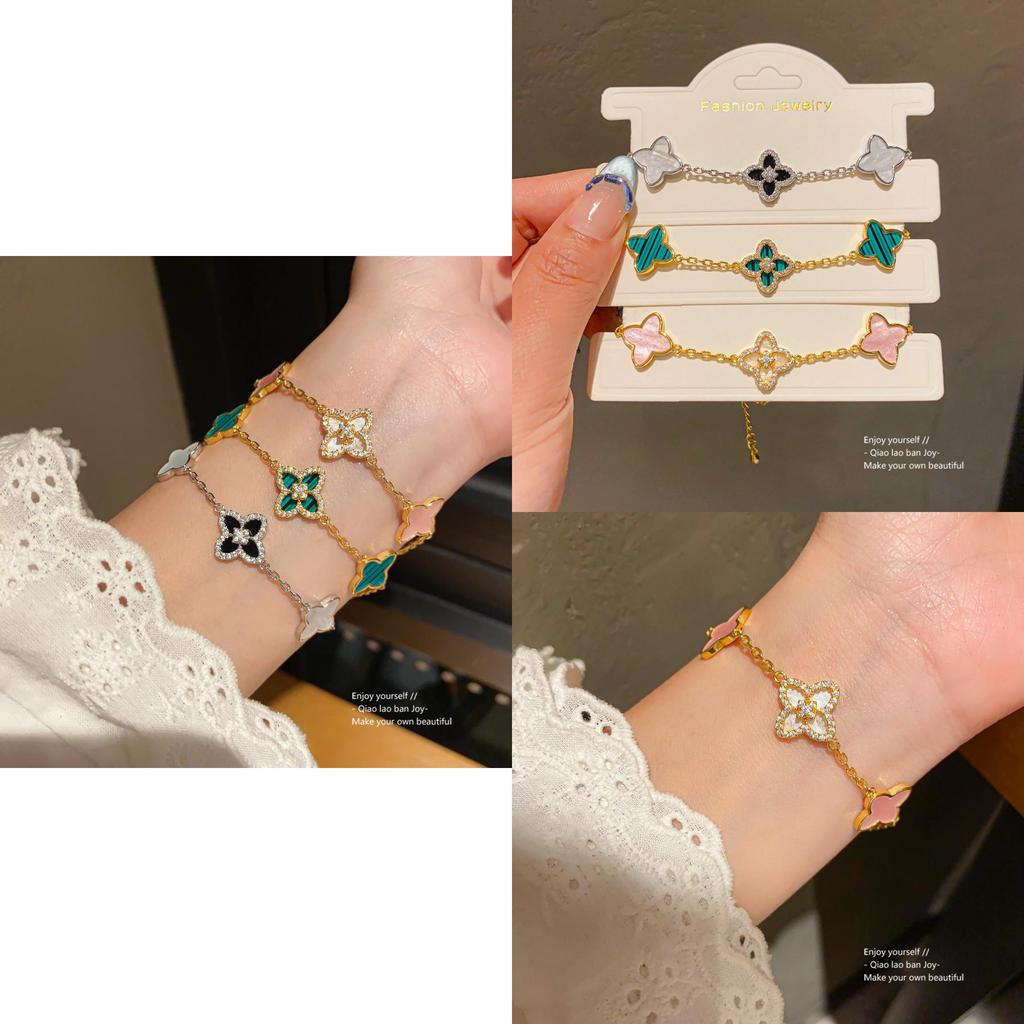 Light Luxury Flower Style Copper Bracelet With Genuine Gold Plating For Women