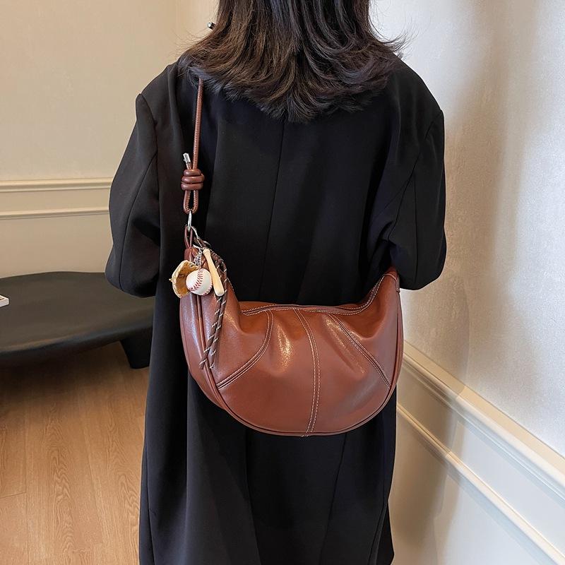 

2025 New Fashion Croissant Bag Underarm Bag Large Capacity Commuter Dumpling Bag One Shoulder Oblique Span Bag Gender Free Bag 40*13*20