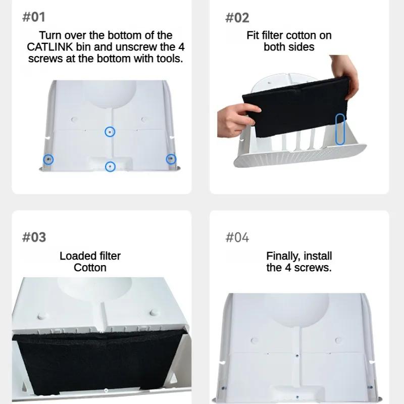 CATLINK Filter Automatic Intelligent Cat Litter Box Special Original Cotton Filter Cartridge Pet Accessories Efficient Deodorizing Filter Cotton