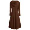 European and American Style Plus Size Women's Dress Gothic Punk Jacket Hooded Casual Loose Elastic Solid Color Coat