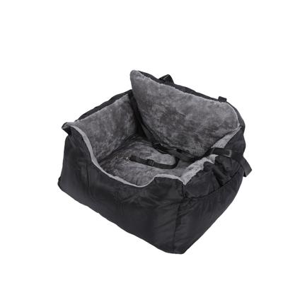 Dog Car Seat Adjustable Straps Soft Fluffy Removable Washable Travel Pet Car Bed for Front Back Row Seat