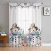 Weihnachten Winter Schneemann Perle Vorhänge Für Wohnzimmer Schlafzimmer Dekoration Fenster Voile Tüll Vorhang Vorhänge