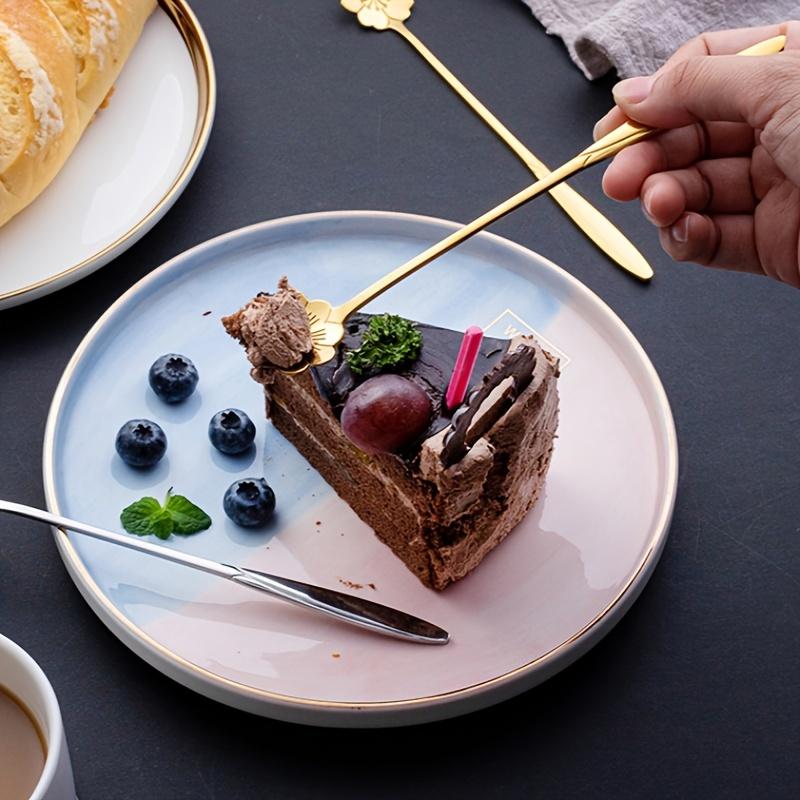 4/8pcs Stainless Steel Cherry Blossom Spoon Coffee Spoon Dessert Spoon
