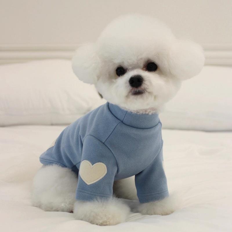 Psí mikina pro malé a střední psy Teplé tričko pro mazlíčky Oblečení pro psy s potiskem srdce Kočičí štěněcí outfit Psí mikiny pro Teddy