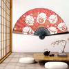Japanese-Style Large Hanging Fan Handmade Mount Fuji Paper Folding Fan Unfold 90cm Wall Home Decoration