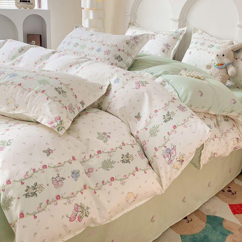 Small Fresh Bed Four-piece Dormitory Quilt Cover Three-piece Bed Sheet Set