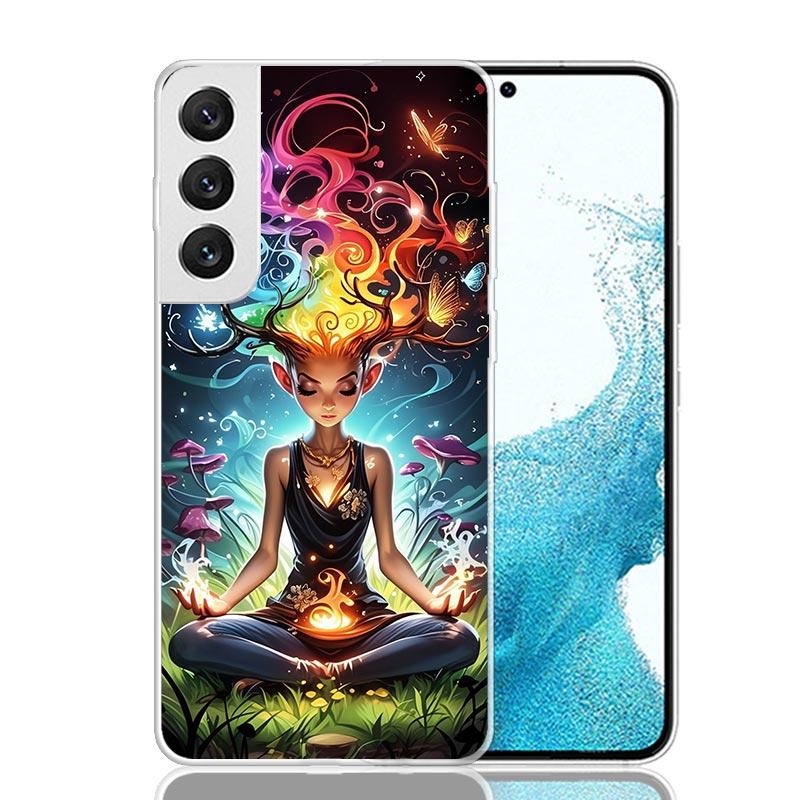 

Meditation Yoga Girl Phone Case For Samsung Galaxy S10 Lite S10E S9 S8 Plus Note 20 Ultra 10 Pro 9 8 S7 Edge M21 M12 M32 M51 M52 Samsung M52