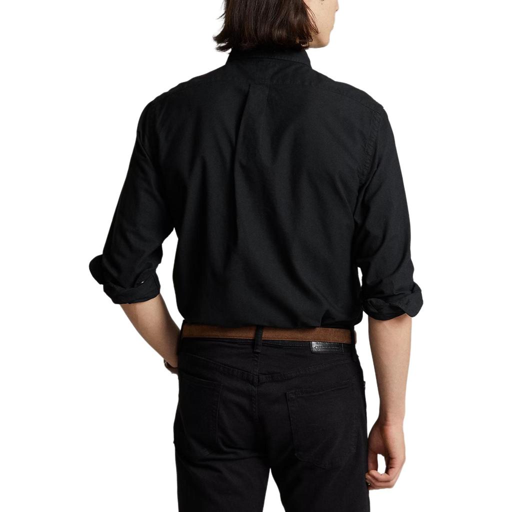 Polo Ralph Lauren Dyed Oxford Solid Color Long Sleeve Button Shirt Men Shirts Black 198352638061