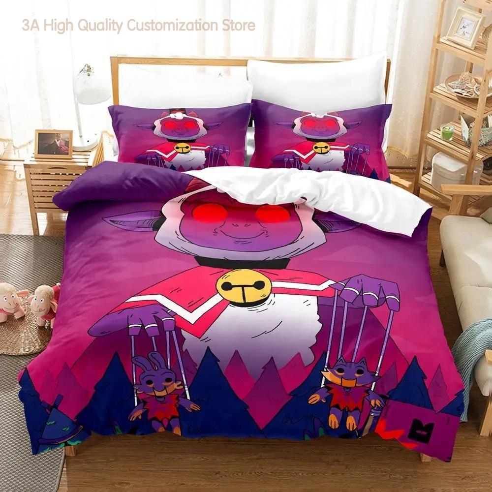 

Comforter Cult Of The Lamb Bedding Set Single Twin Full Queen King Size Bed Set Aldult Boys Bedroom s 3D Anime Bed Comforter (quilt)-EU Single(135*200cm)3pcs
