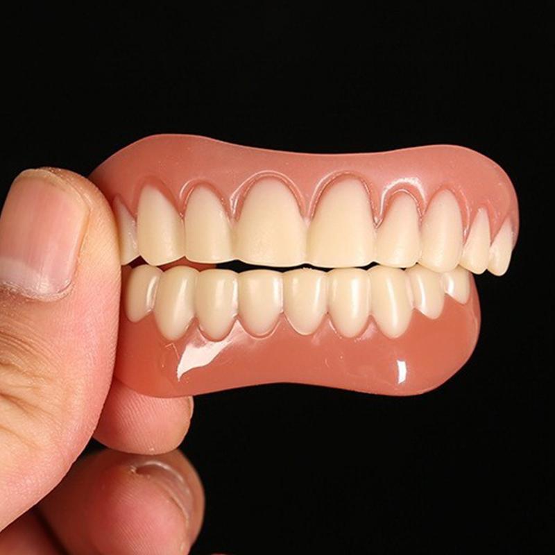 Silicone Fake Teeth Cover Upper&Lower False Tooth Dental Veneers Teeth Fausse