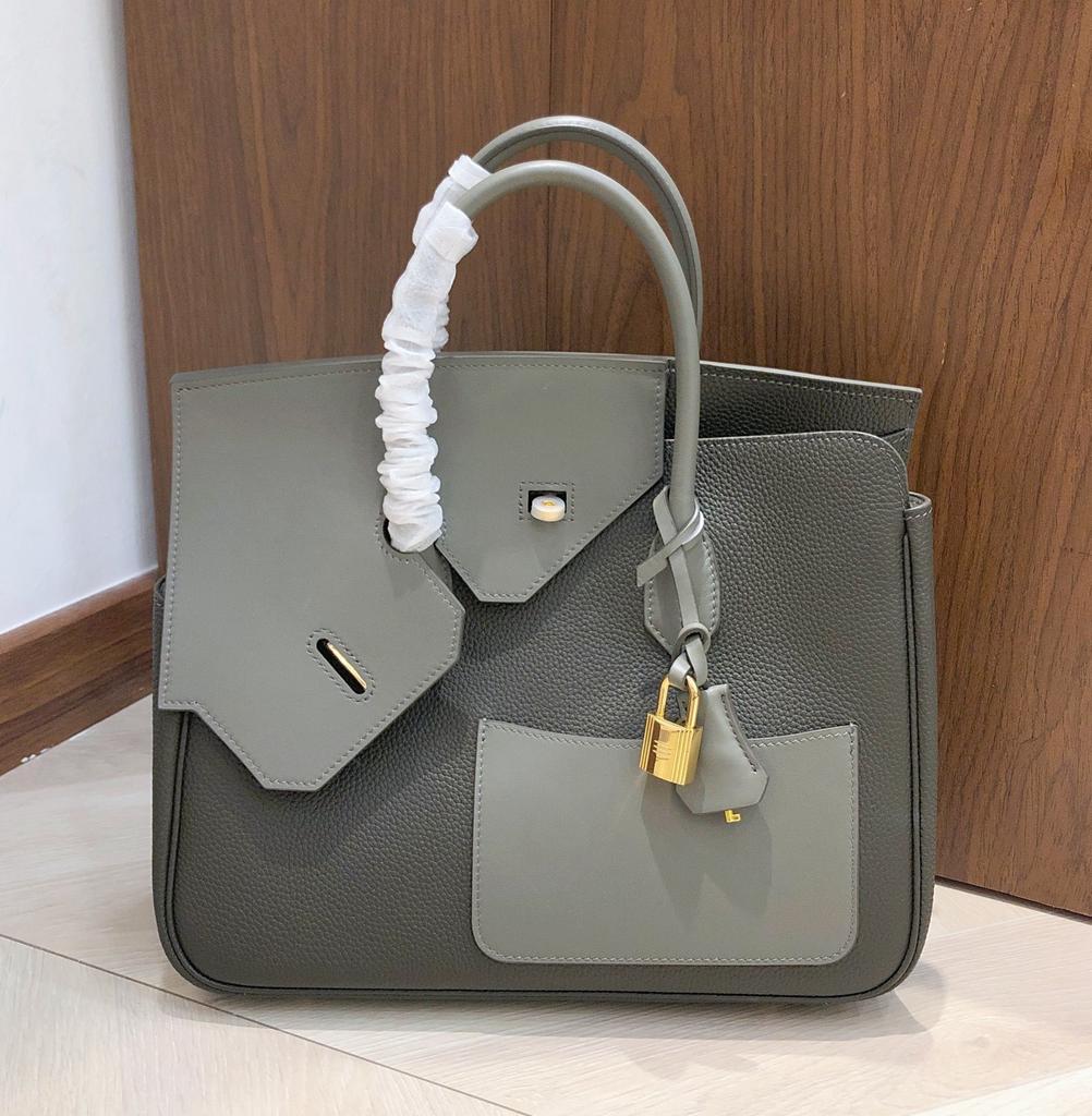 Nuova borsa a mano alla moda, motivo litchi, patchwork irregolare, borsa platino, borsa a spalla messenger, borsa da donna versatile 30CM