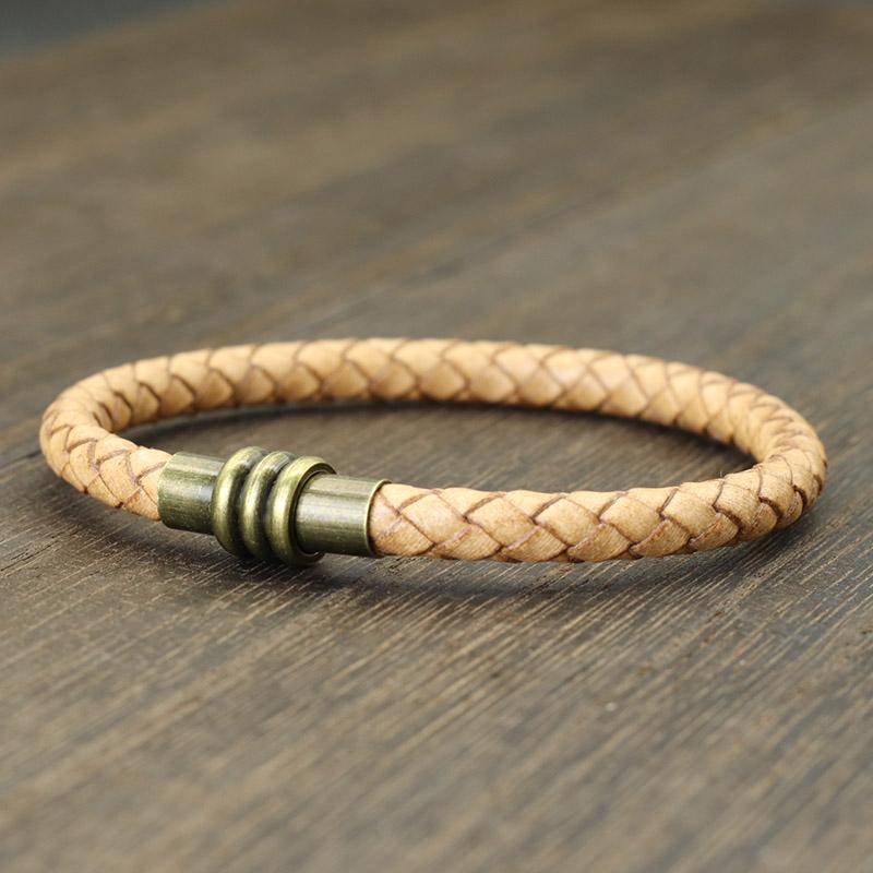 

Noter Minimalist Leather Bracelet Homme Vintage Magnet Buckle Men Bangle Cool Biker Accessories Erkek Bileklik Punk Braslet Gift 205mm легкие хаки