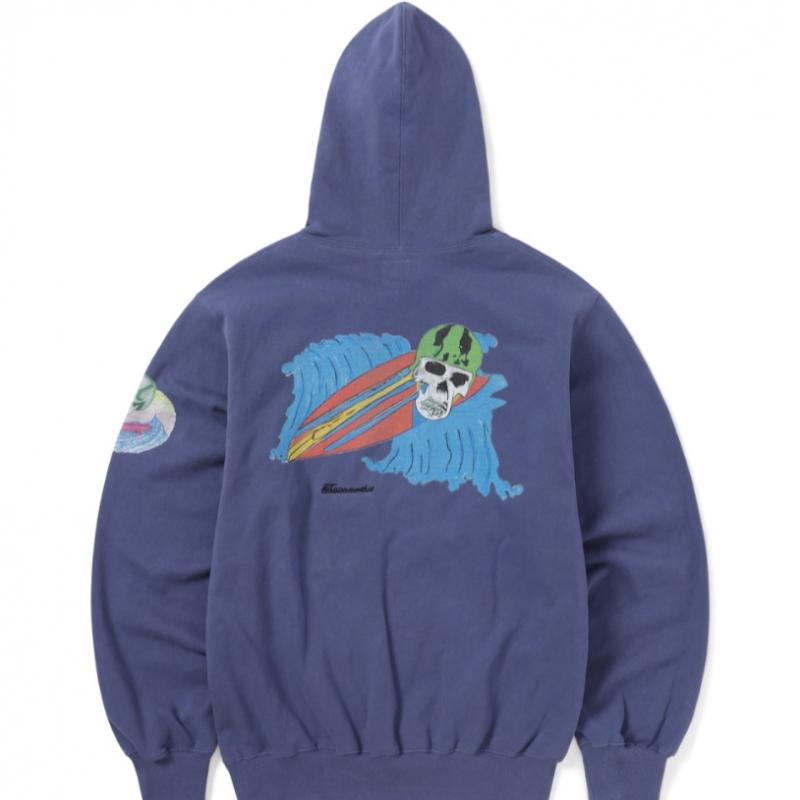 Thisisneverthat Skull Surfing Hoodie Purple Blue