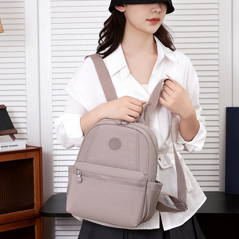 Damen Rucksack Nylon Studenten Schultasche Leicht Einfarbig Reise Rucksack