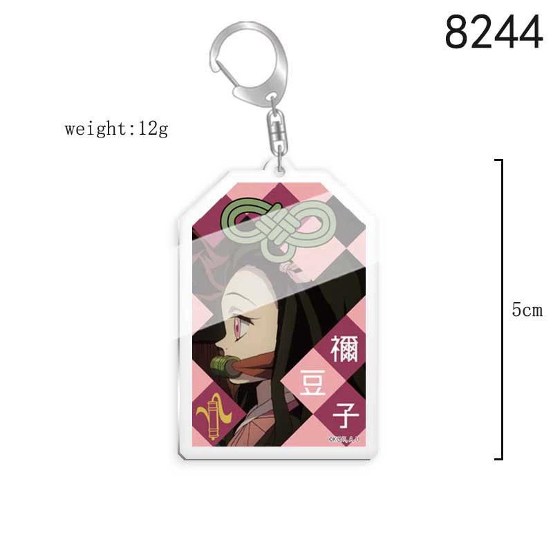 Pingente Chaveiro Anime Demon Slayer Kimetsu No Yaiba Kamado Tanjirou Dupla Face HD Pingente de Bolsa Presente Para Fãs Adereços de Cosplay Presente de Joalheria
