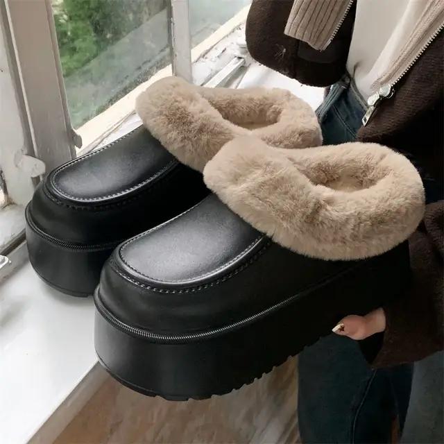Fashion Thick Soled Cotton Slippers 2025 Women's Winter Fashion Outerwear Warm Cotton Boots Waterproof Bag Heel Cotton Shoes