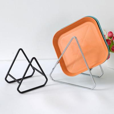 Dish Holder Space-saving Easy To Clean Iron Art Plate Draining Rack Bowl Storage Organizer Kitchen Gadget