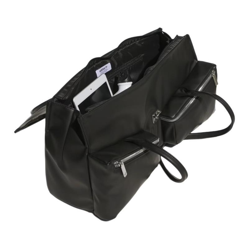 adidas Originals Polyurethane Long Handle Bag, Shoulder Bag Large Women's Black Adidas KC1418