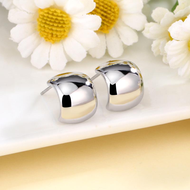 2023 Goldene Bohnen Ohrringe: Nischen-Design s925 Silber Ohrstecker, Vielseitiges Damen-Accessoire