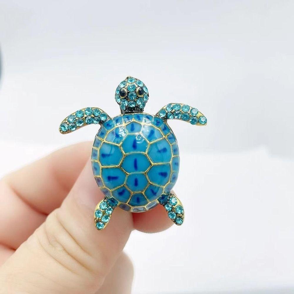 Classic Turtle Brooches Jewelry Tortoise Badge Accessories Animal Rhinestone Brooch  Dress