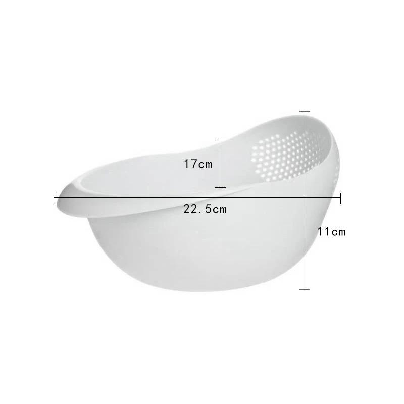 1PC-Silicone Colander Rice Bowl Drain Basket Fruit Bowl Washing Drain Basket with Handle Washing Basket Home Kitchen Organizer