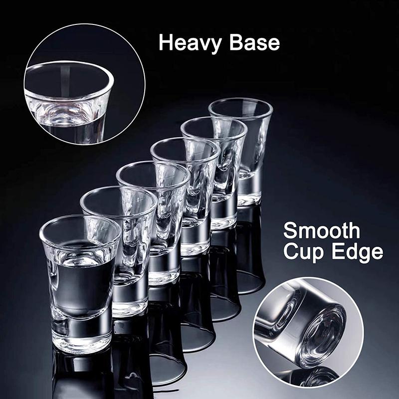 Ağır Tabanlı Shot Bardağı Seti, Viski Shot Bardakları, Likör İçin Mini Cam Bardaklar, Çift Taraflı Likör Bardakları, Tekila Bardakları Sm
