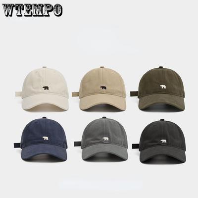 Men's and Women's General-purpose Baseball Cap Millinery Solid Color Embroidered Baseball Cap Sunshade Soft Top Polar Bear Duck Tongue Cap