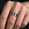 New Vintage 8mm Black Pattern Ring for Men and Women