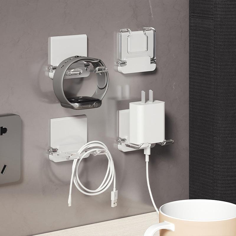 Multifunctional Folding Hook Plug Hook Seamless Paste Wall-Mounted Folding Bracket Power Cord Storage Rack