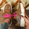 Retro Leopard Print Thick-soled Heightening Skateboard Shoes Casual Breathable and Comfortable Outdoor Shoes Couple Tide Shoes