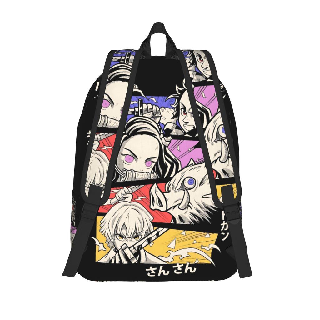 Fashion Demon Slayer Backpack shounen manga Mochilas Dual-Use Camping Sturdy Shoulder Rucksack