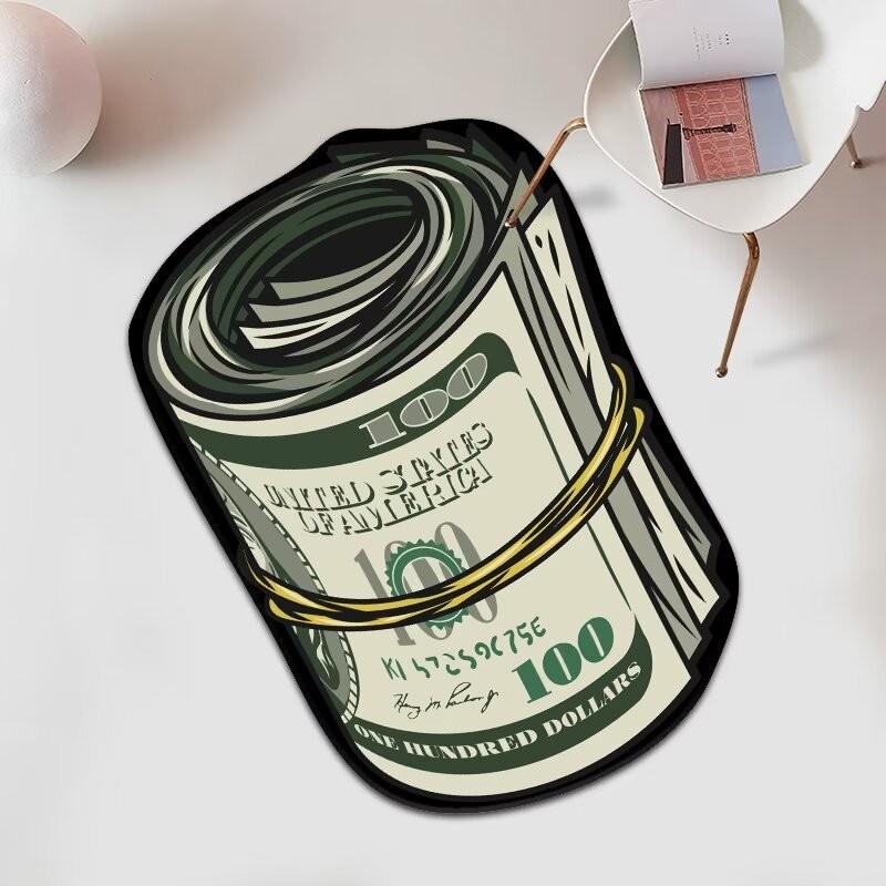 VIKAMA Trendige bedruckte US-Dollar-Schein Fußmatte - Einzigartiges Design, Personalisierbar, Rutschfest, Dekorativer Teppich für Zuhause