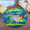 Tappeto Rotondo Stampato Zig & Sharko, Tappeto per Sedia, Tappeto per Area, Zerbini per Ingresso, per Sedia da Ufficio, Soggiorno, Camera da Letto, Cucina.