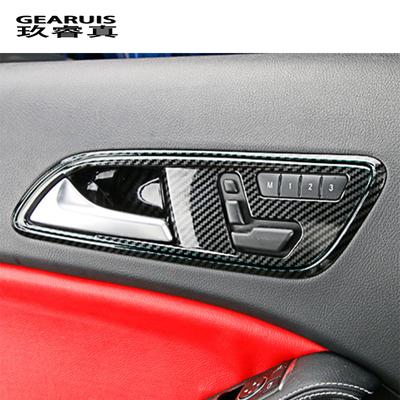 Carbon Fiber Car Styling Door Buttons Seat Adjustment Panel Cover Stickers Trim for Mercedes Benz A GLA CLA Class W176 X156