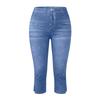 Pantaloni Capri da Donna in Denim Elasticizzato Vita Media Vestibilità Slim Jeans Corti con Classico Design a Cinque Tasche per l'Uso Quotidiano