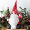 Festive Santa Claus Resin Figurine Holding Christmas Tree Charming Decor Garden
