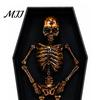 Halloween Scene Props Dancing Skeleton In Casket, Light Up Musical Toy with Colorful LED Lights, Spooky Animated Decor, Party Haunted House Decoration