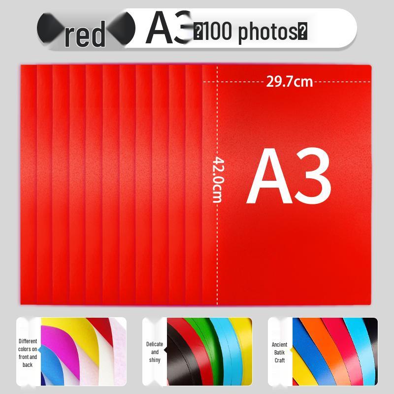 Red Wax Paper for Crafts: A4/A3 Red Sheets, Single/Double-Sided, Perfect for Origami, Window Decorations, and Kids' Projects.