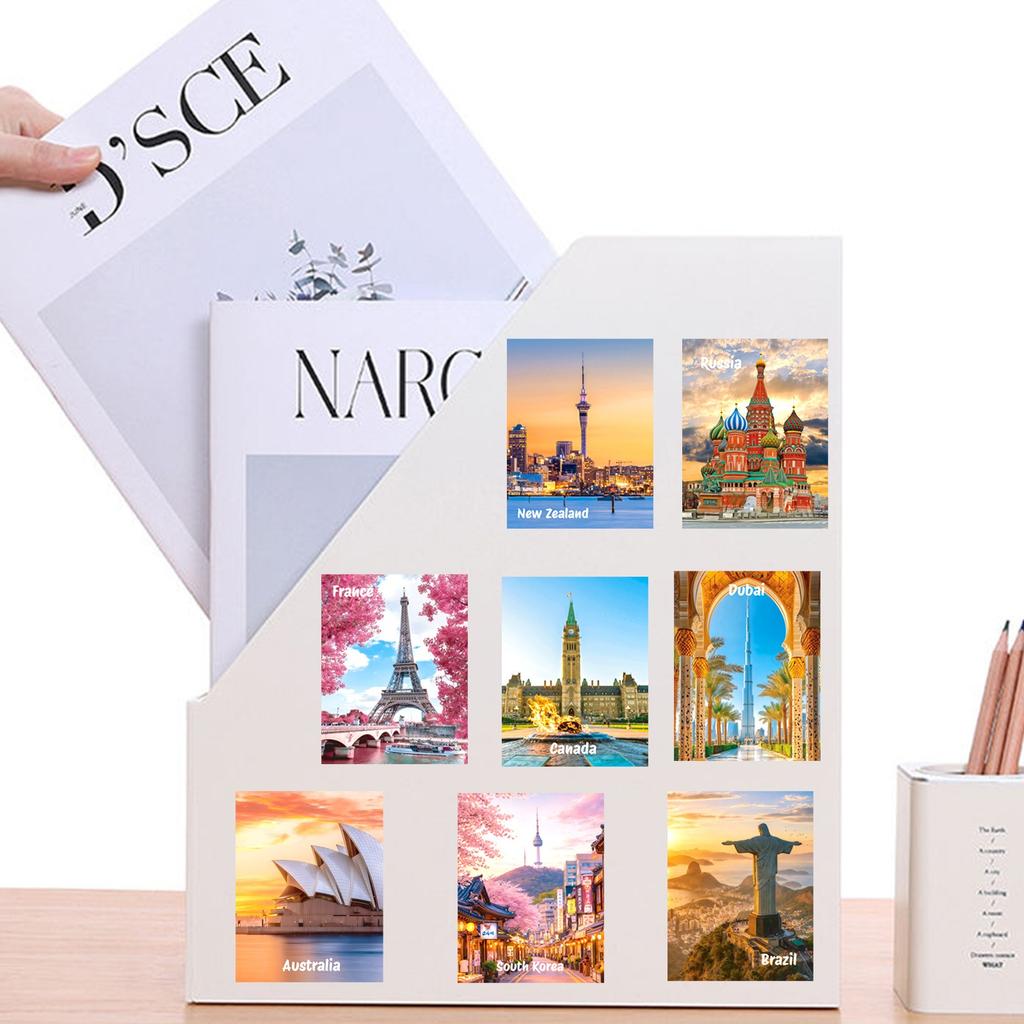 50Pcs/Set Famous City Landmarks Mini Poster Stickers DIY Fashion Waterproof Doodle Decals Stickers (2 Styles)
