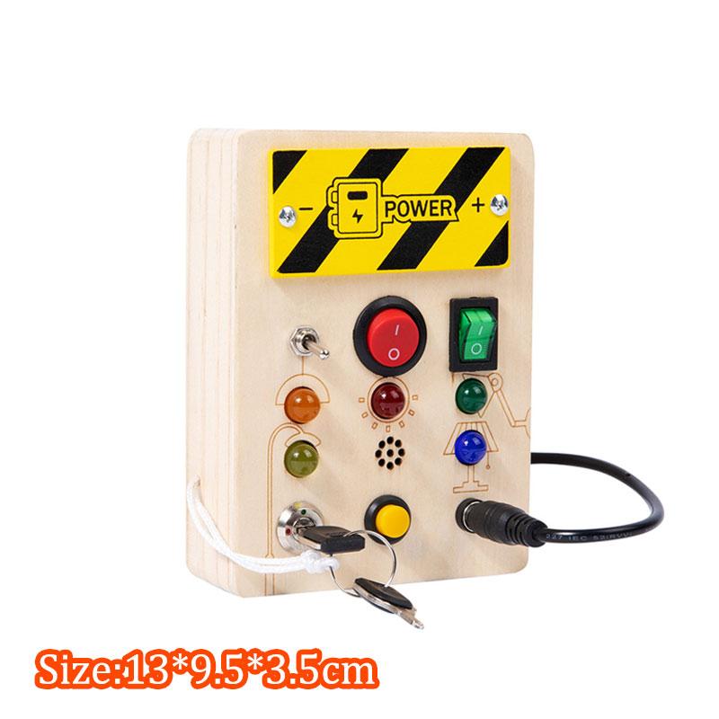 Montessori Busy Board Barneleker Led lysbryter Simulere bilratt Reiseaktiviteter Sansespill Pedagogiske leker