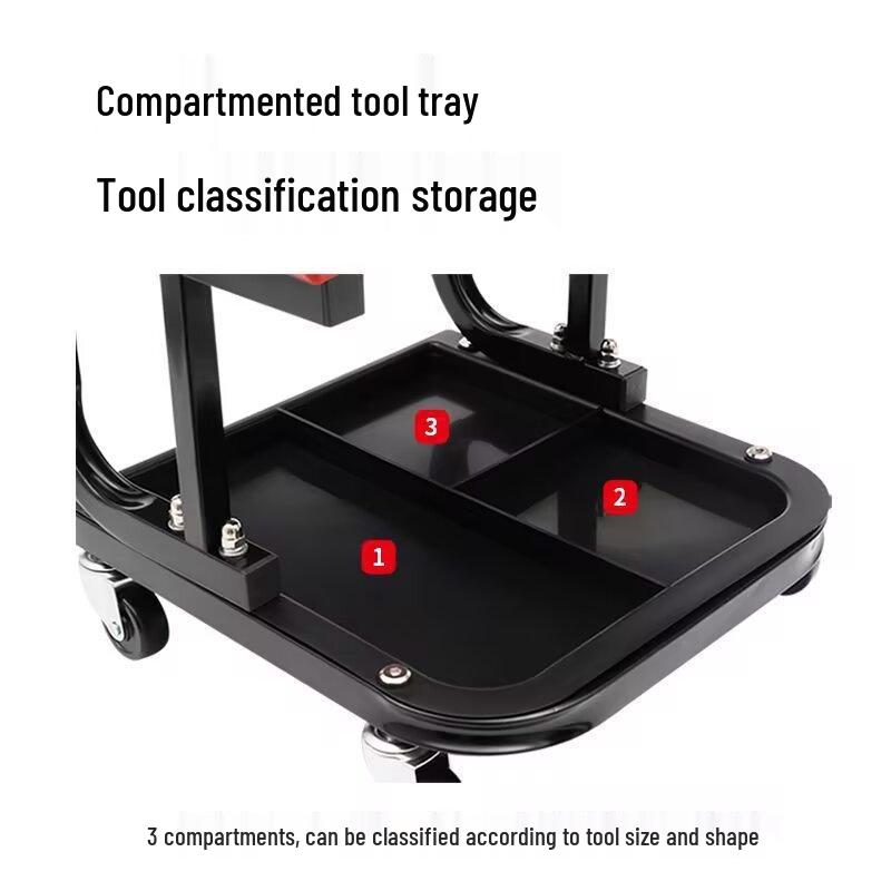 Multi-functional C-Type Car Repair Stool with Skateboard Tool and Mobility