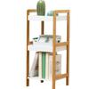Bathroom Standing Shelf Bathroom Vanity Floor Standing Shelf Storage Bamboo Ladder Bookshelf 4 Tier Shelf Wood Organizer Rack