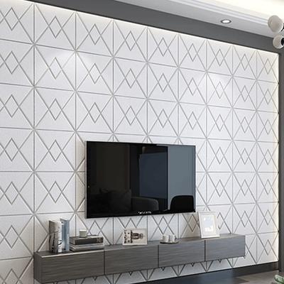 12pcs Self Adhesive Wallpaper 3D Wall Panel Living Room Wall Stickers Waterproof Moistureproof Bedroom Kids Room Home Decoration