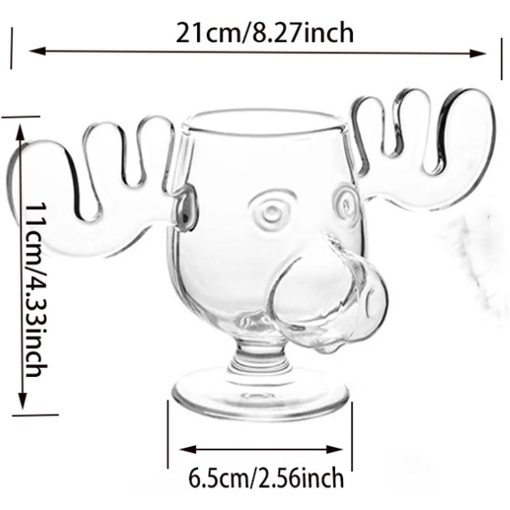 240ml 8oz Christmas Mug Christmas Reindeer Head Creative Elk Glass Milk Glass Wine Beer Water Juice Milk Glass