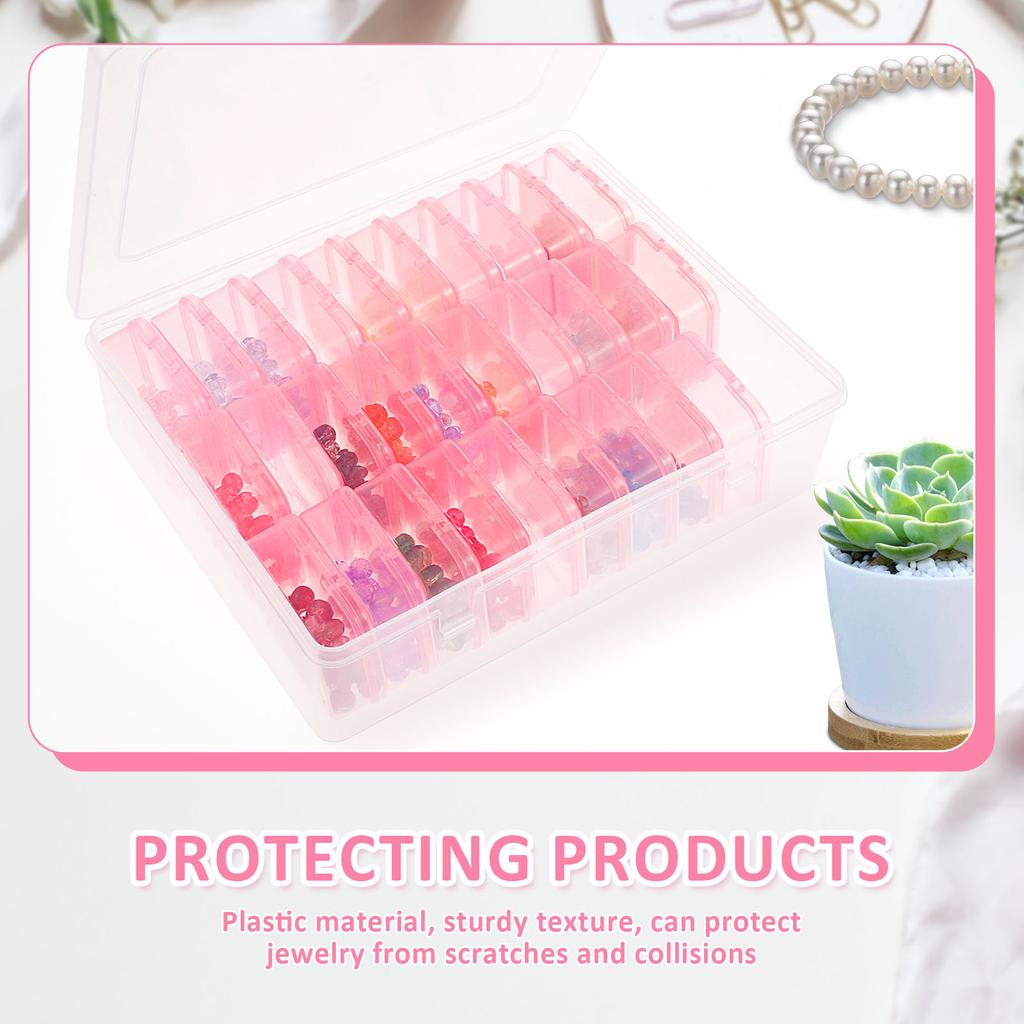 Bead Organizer Box Plastic Bead Storage Container Portable Small Bead Storage Box with 132 Labels for Holding Bracelet Earring